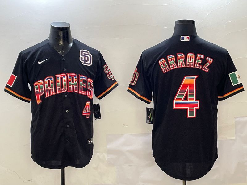 Men San Diego Padres #4 Arraez Black Fashion Game 2025 Nike MLB Jersey style 3->san diego padres->MLB Jersey